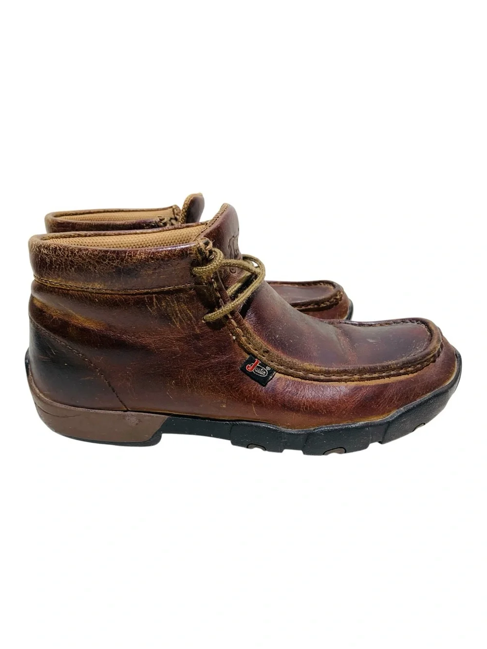 Men's Justin Boots #232 Cappie 4” Casual Work Leather Chukka Boots Sz 9.5